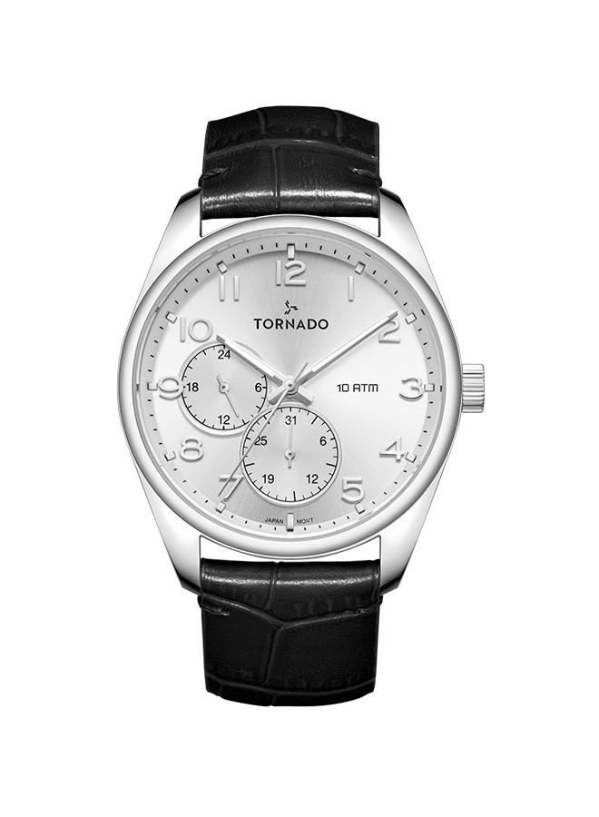TORNADO Men's Multi Function White Dial Watch - T25102-SLBW
