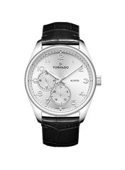 TORNADO Men's Multi Function White Dial Watch - T25102-SLBW