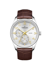 TORNADO Men's Multi Function White Dial Watch - T25102-SLDW