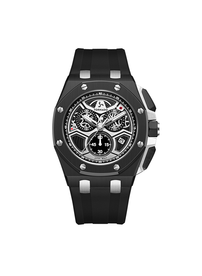 TORNADO Men's Chronograph Black Dial Watch - T25103-BSBB