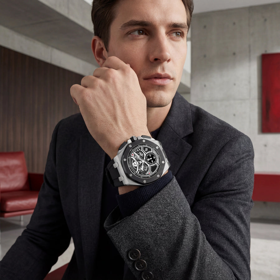 LUMINA CHRONOSPHERE Chronograph Silver Black