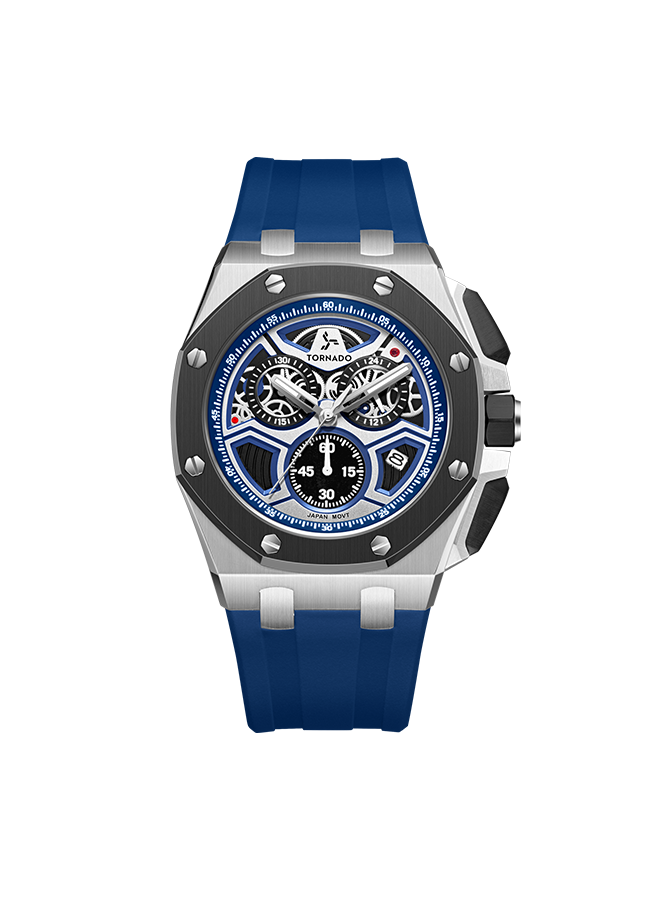 TORNADO Men's Chronograph Blue with Black Dial Watch - T25103-SSLLB